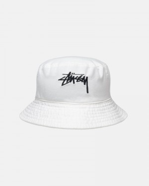 Beige Stüssy Bucket Big Stock Hat | UAE FQB127394