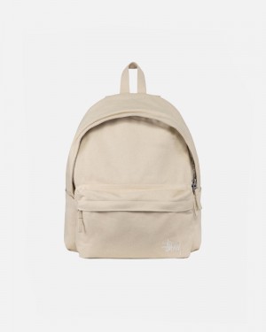 Beige Stüssy Canvas Backpack | UAE VFE472315