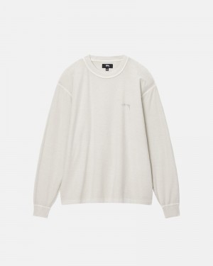 Beige Stüssy Lazy LS T-Shirt | UAE DPI976082