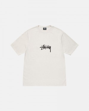 Beige Stüssy Small Stock Pigment Dyed T-Shirt | UAE FLC430279