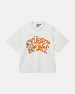 Beige Stüssy Sport Mesh Football Jersey T-Shirt | UAE VCF460135