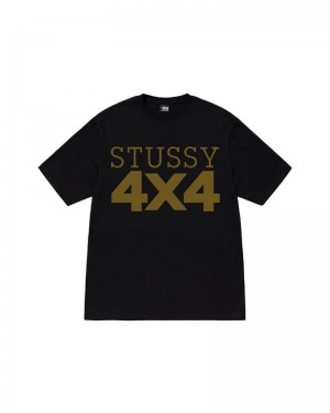 Black Stüssy 4x4 T-Shirt | UAE WYK287351