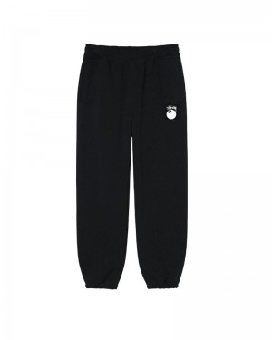 Black Stüssy 8 Ball Logo Sweatpants | UAE IVN159746