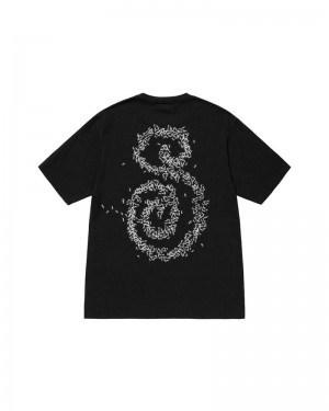 Black Stüssy Ants Pigment Dyed T-Shirt | UAE HWR430562