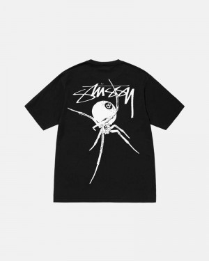 Black Stüssy Arachnid Pigment Dyed T-Shirt | UAE KTM093426