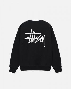 Black Stüssy Basic Crew Sweatshirt | UAE TDF954716