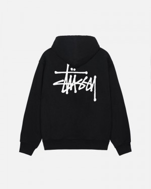 Black Stüssy Basic Hoodie | UAE SQP381067