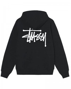 Black Stüssy Basic Hoodie | UAE VUE769245