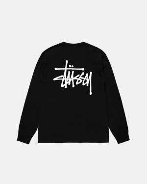 Black Stüssy Basic LS T-Shirt | UAE WTI138520