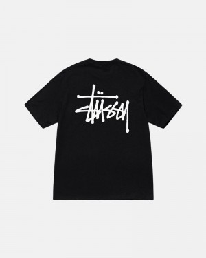 Black Stüssy Basic T-Shirt | UAE NKV290413