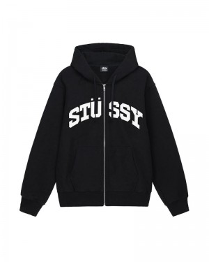 Black Stüssy Block Sport Zip Hoodie | UAE EWT730615