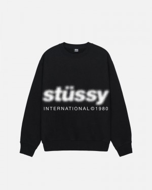 Black Stüssy Blur Crew Sweatshirt | UAE JXR019732