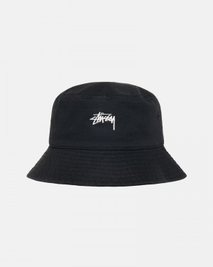 Black Stüssy Bucket Stock Hat | UAE UQT693154