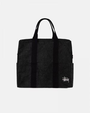 Black Stüssy Canvas Flight Tote Bags | UAE ILM139704