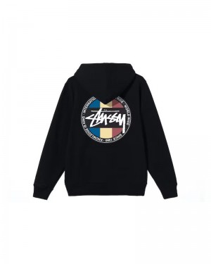 Black Stüssy Classic Dot Hoodie | UAE YUQ649571