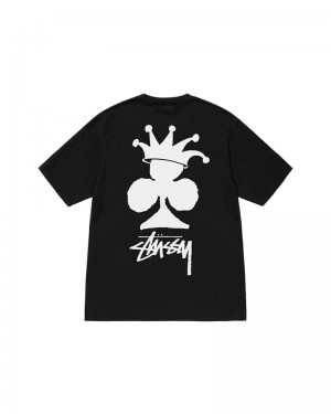 Black Stüssy Club Crown Pigment Dyed T-Shirt | UAE BWM641283