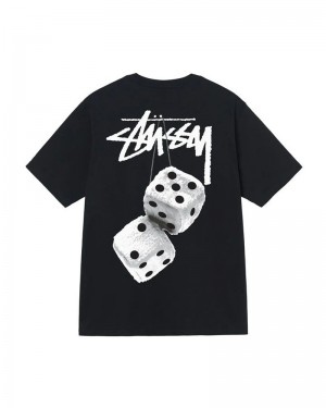 Black Stüssy Fuzzy Dice T-Shirt | UAE EQF648092