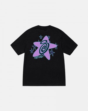 Black Stüssy Galaxy T-Shirt | UAE LKU631084