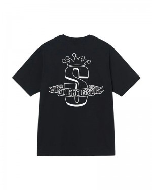 Black Stüssy Gear Banner T-Shirt | UAE SOF604781