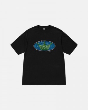 Black Stüssy King Of The World Pigment Dyed T-Shirt | UAE KSZ702658