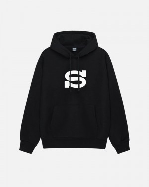 Black Stüssy Letterman Hoodie | UAE UBF728406