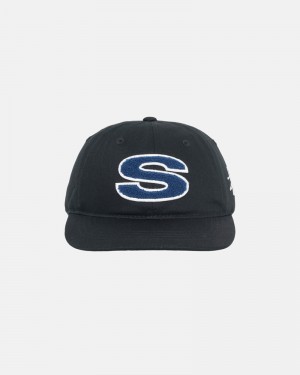 Black Stüssy Low Pro Chenille S Snapback Cap | UAE OYB081275