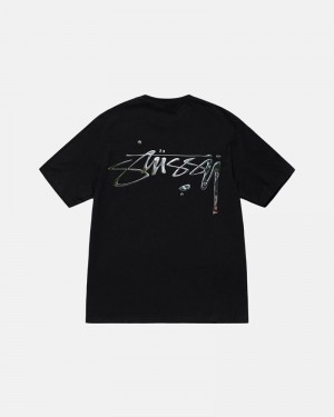 Black Stüssy Mercury T-Shirt | UAE TAS602193