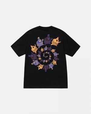 Black Stüssy Mr. Blob Spiral T-Shirt | UAE HFO392710