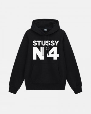 Black Stüssy No.4 Hoodie | UAE HWM916824