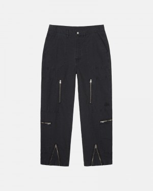 Black Stüssy Nyco Flight Pants | UAE KXW415782