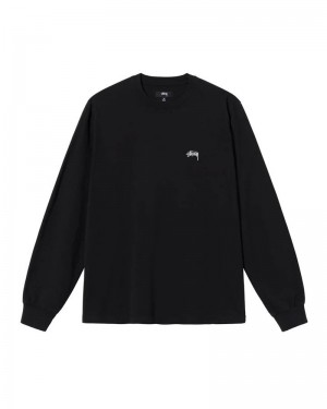 Black Stüssy Overdyed LS T-Shirt | UAE YRD659314