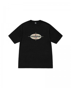 Black Stüssy Points Pigment Dyed T-Shirt | UAE HFW396847