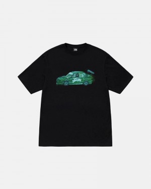 Black Stüssy Racecar T-Shirt | UAE COR490537