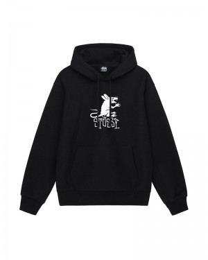 Black Stüssy Rat Hoodie | UAE JHK812965