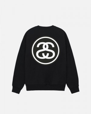 Black Stüssy SS-Link Crew Sweatshirt | UAE BFT719234