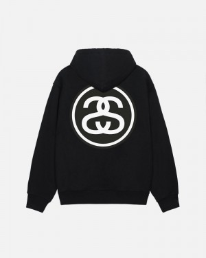 Black Stüssy SS-Link Hoodie | UAE ZOR907348