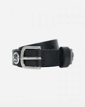 Black Stüssy SS-Link Studded Belt | UAE JWA762593