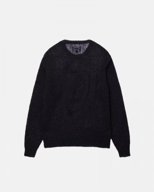 Black Stüssy S Loose Knit Sweater | UAE LHW845173