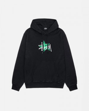 Black Stüssy Star Pigment Dyed Hoodie | UAE JNR520783