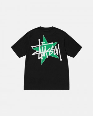 Black Stüssy Star Pigment Dyed T-Shirt | UAE FNC809325