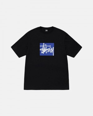 Black Stüssy Stock Box T-Shirt | UAE GNW312578