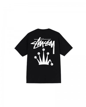 Black Stüssy Stock Crown T-Shirt | UAE CNI934875