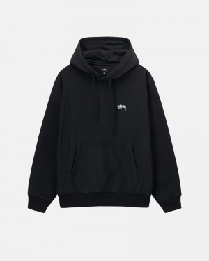 Black Stüssy Stock Logo Hoodie | UAE ZBV615084