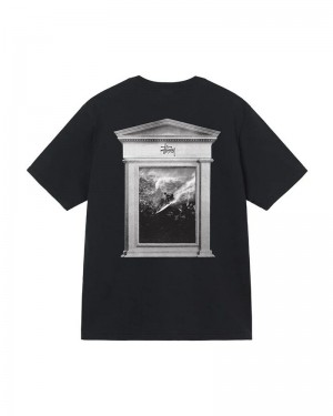 Black Stüssy Surf Tomb Pigment Dyed T-Shirt | UAE NTE435671