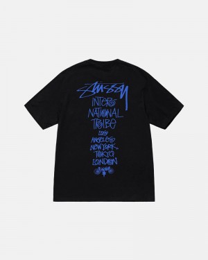 Black Stüssy Tribe Stack T-Shirt | UAE XUS150932