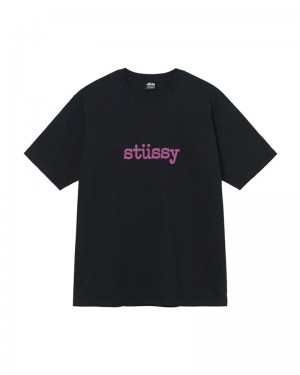 Black Stüssy Typewriter T-Shirt | UAE LPD763840