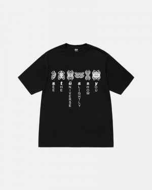 Black Stüssy Universe Pigment Dyed T-Shirt | UAE LAM674980