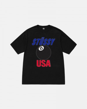 Black Stüssy Usa Pigment Dyed T-Shirt | UAE KFS037895