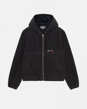 Black Stüssy Work Insulated Canvas Jacket | UAE HPJ731562