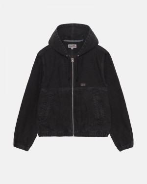 Black Stüssy Work Insulated Canvas Jacket | UAE JPW279615